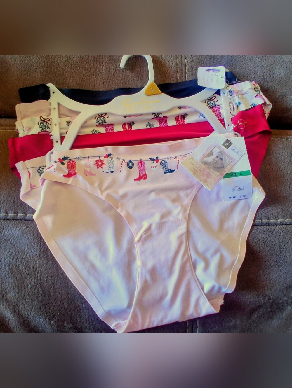 NWT Jessica Simpson 5 Pack Ladies Underware, BIKINI,        Sz L, MSRP $60